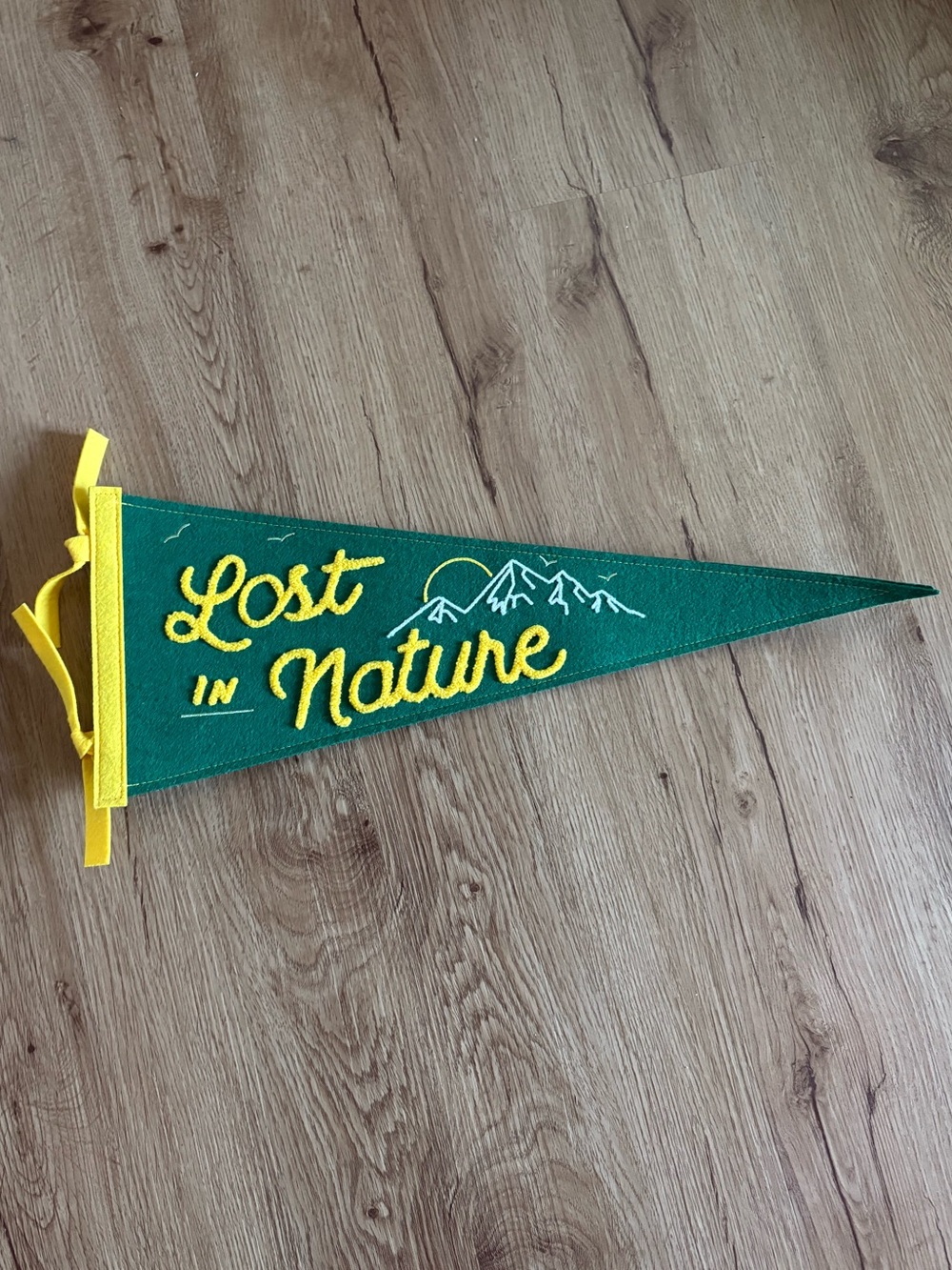 Lost in Nature Green and Yellow Felt Wall Pennant